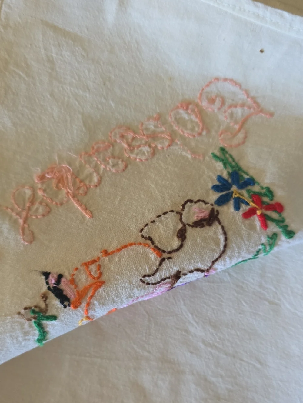Vintage Kitchen Linens  Embroidered Day-of-Week Kitchen Towels - 5pc Set